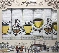 Набор 6 кухонных полотенец Ayben M4826 45х70, вафельные