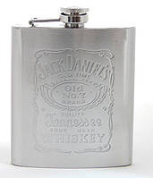 Металлическая фляга, для виски, Jack Daniels, (Джек Дэниэлс), 0.2 л., подарочная фляжка для алкоголя «H-s»