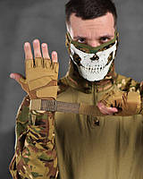 Тактические перчатки короткопалые Lesko, перчатки койот штурмовые, защитные военные перчатки зсу rg025