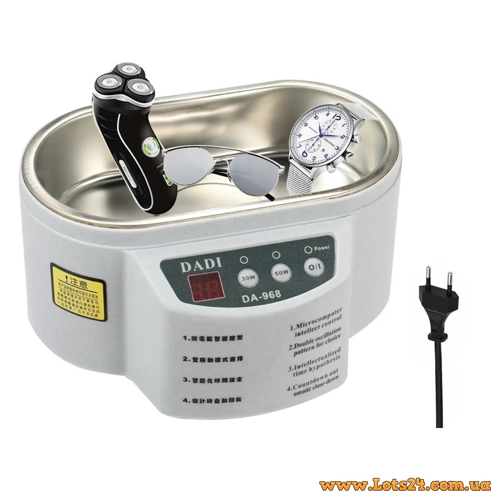 Ультразвукова мийка DADI DA-963 30/50W 600мл ультразвукова ванна мийка для прикрас манікюру сто інструментів ювелірних виробів узм