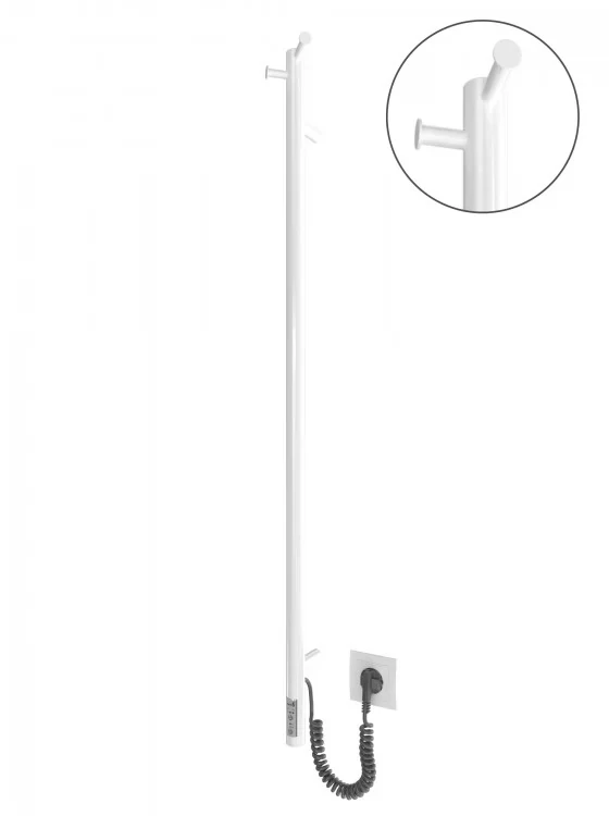 Електрична рушникосушка Mario Ray-I 1100x30 TR таймер-регулятор Білий мат, фото 1