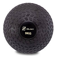 Мяч набивной слэмбол для кроссфита рифленый Slam Ball FI-7474 FDSO 9 кг Черный 56508115