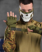 Перчатки беспалые штурмовые зсу, армейские тактические перчатки олива, защитные военные перчатки хаки rq113