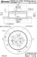 Тормозной диск TOYOTA CAMRY (_V3_) / TOYOTA WINDOM (_V3_) 1996-2012 г.