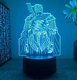 Акриловий 3D світильник - нічник Аніме Гатс (Берсерк) 7 кольорів, фото 4