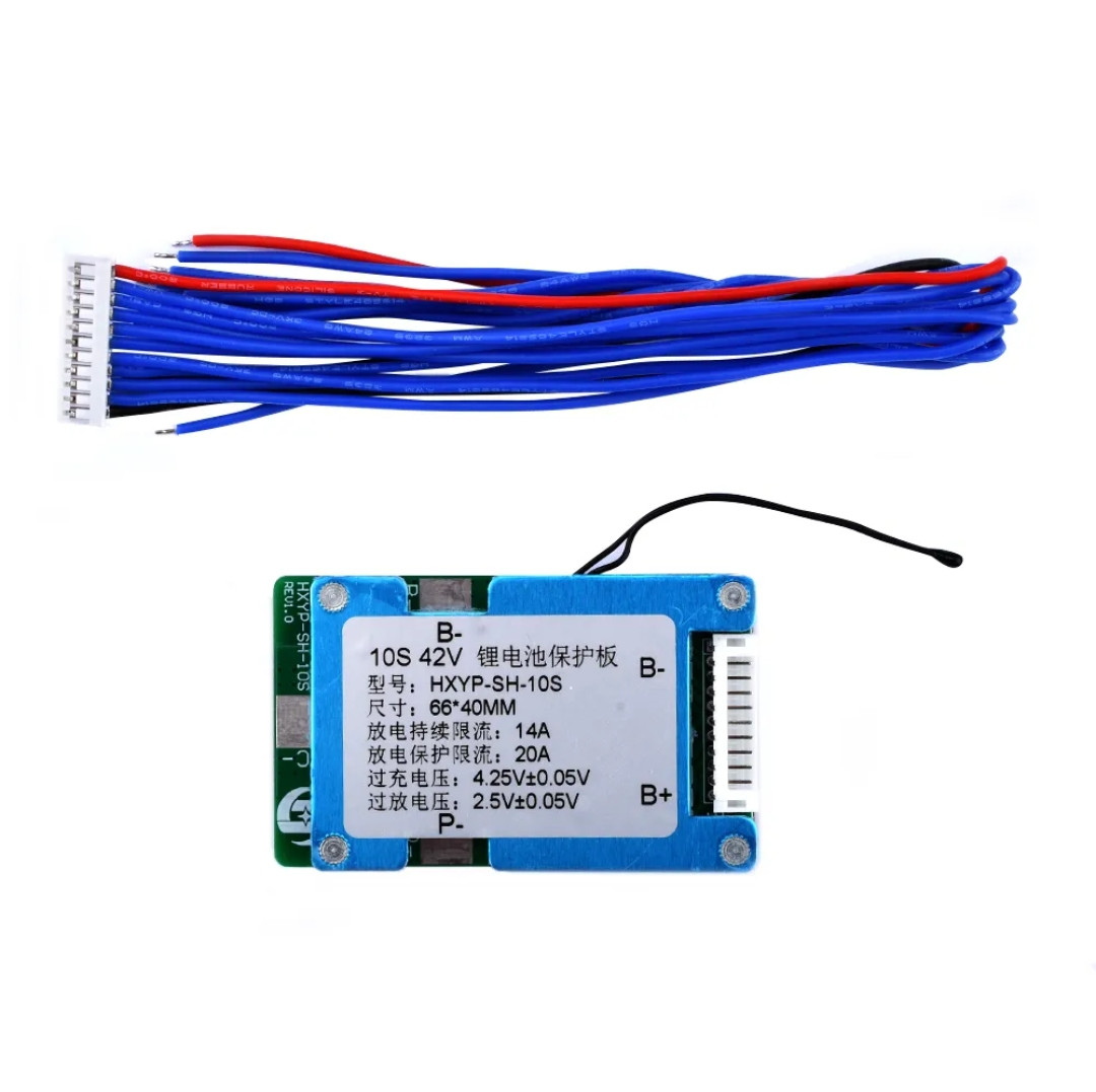 Контролер BMS 10S 36V 14A (20A) li-ion li-po з балансуванням симетрія/роздільний порт