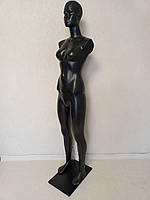 Манекен жіночий торс з ногами і головою чорний на плиті з кріпленням у ногу (Маша)