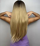 Перука блонд із чубчиком, перука довга пряма, фото 2