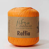 Рафия натуральная Fibra Natura YARNS Оранжевый 3,3 см, 90 м, 40 г, (Фибра Натура) нити для вязания