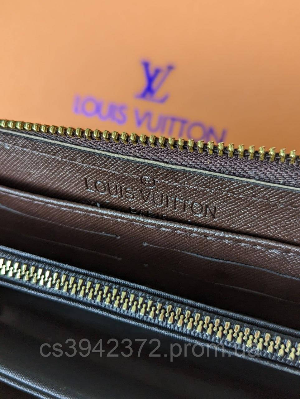 Кошелек Louis Vuitton коричневый классик LUX качество большой кошелек на змейке Луис Виттон - фото 4 - id-p2184249727