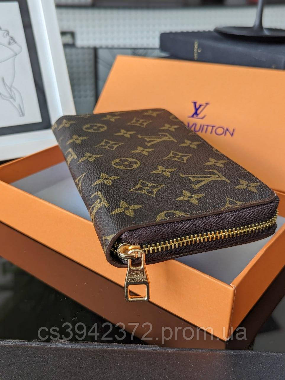 Кошелек Louis Vuitton коричневый классик LUX качество большой кошелек на змейке Луис Виттон - фото 5 - id-p2184249727