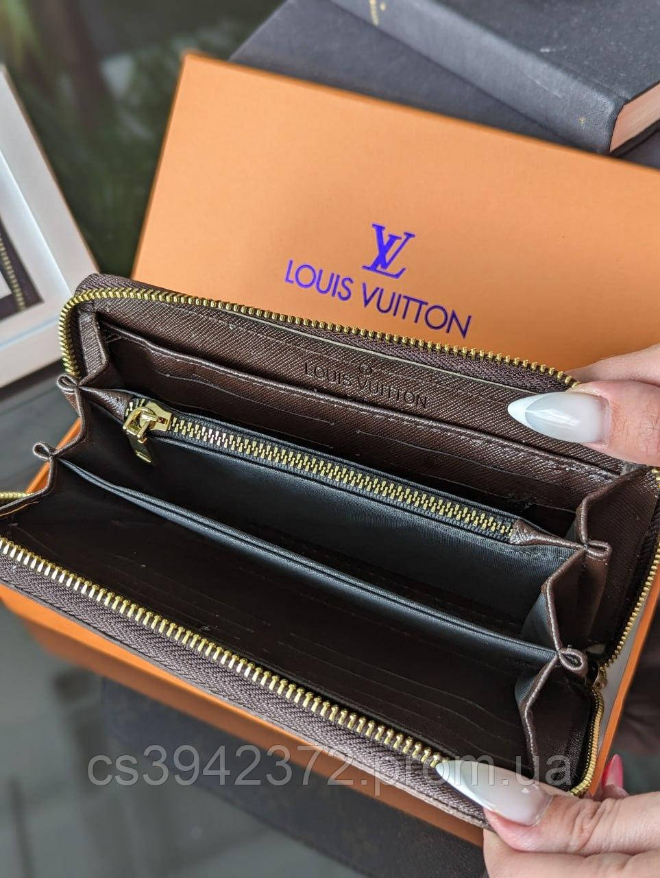 Кошелек Louis Vuitton коричневый классик LUX качество большой кошелек на змейке Луис Виттон - фото 6 - id-p2184249727