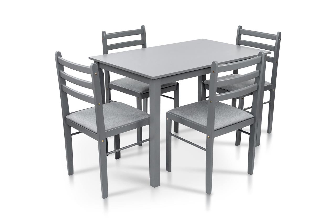Комплект кухонний обідній Джерсі (стіл + 4 стільці) сірий