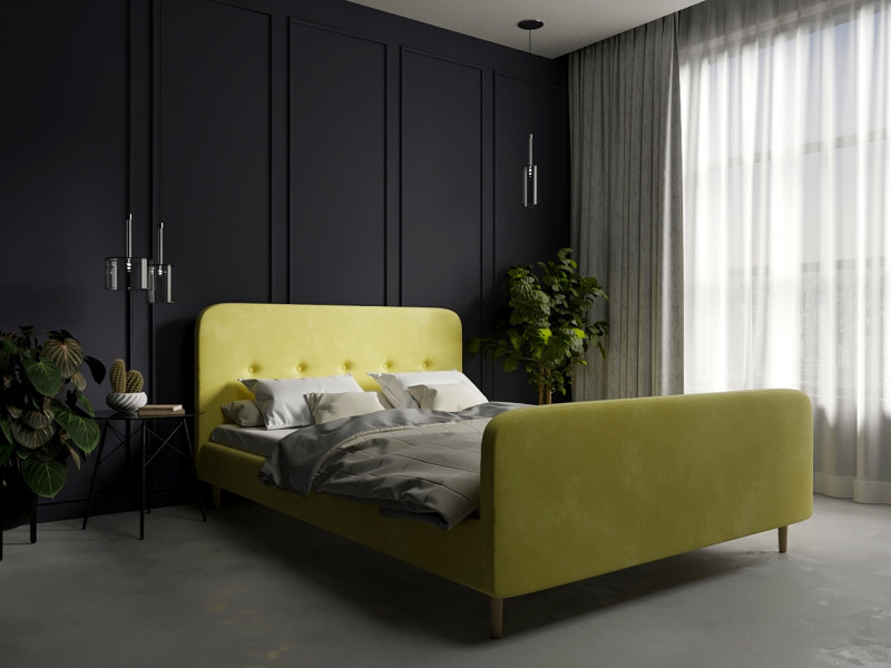 Ліжко двоспальне кроваті двоспальні Аморе з м`яким узголів`ям на дерев'яних ніжках ліжко 2 спальне сучасні двоспальні ліжка