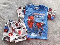 Детский летний костюм человек паук на мальчика 86-128 см