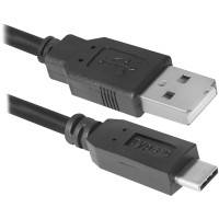 Кабель Defender Usb09-03PRO Usb (AM)-C Type black 1 м (87492)