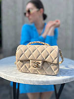 Женская сумка Chanel mini молодежная сумка шанель мини через плечо из мягкой экокожи изящная брендовая сумочк