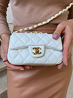 Женская сумка Chanel mini молодежная сумка шанель мини через плечо из мягкой экокожи изящная брендовая сумочка