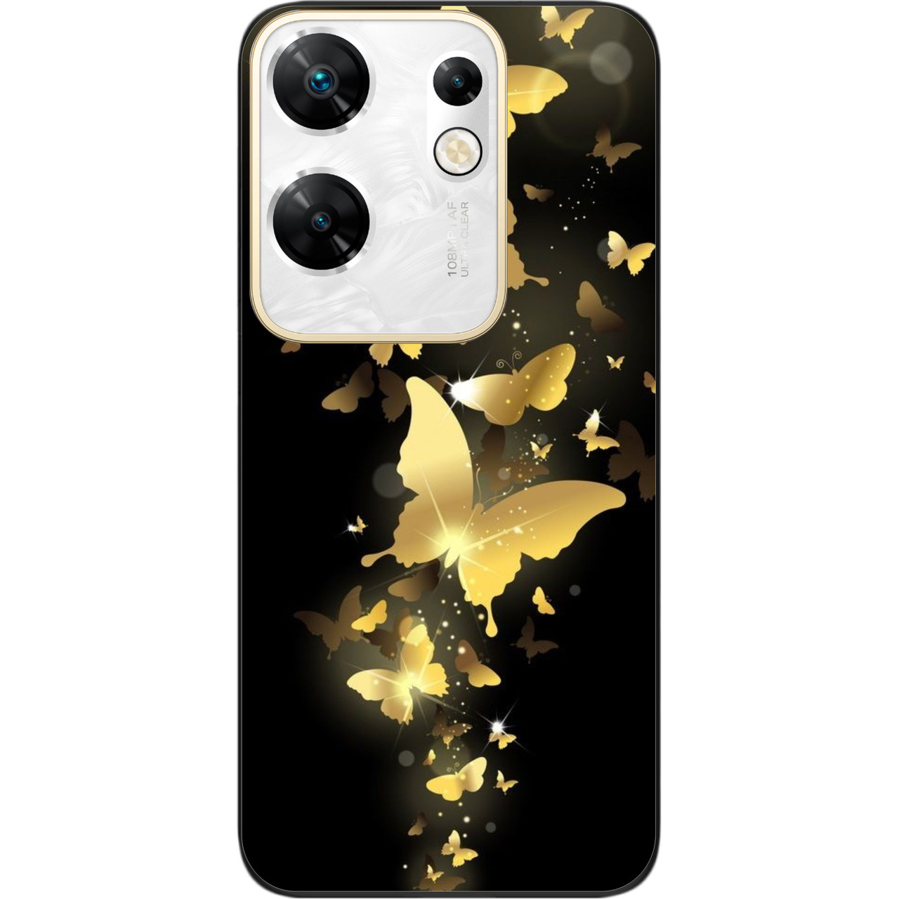 Силіконовий чохол Epik для Infinix Zero 30 4G з картинкою Золоті метелики