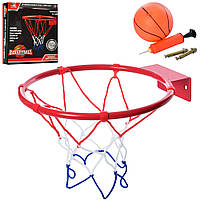 Баскетбольне кільце кільце-метал 23 см, сітка, м'яч, насос, у кор. 25*28,5*5см