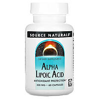 Альфа-липоевая кислота, 300 мг, Alpha Lipoic Acid, Source Naturals, 60 капсул