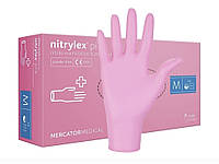 Перчатки нитриловые неопудренные NITRYLEX PINK р.М, 100 шт