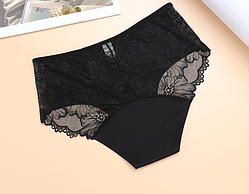 Труси для місячних безшовні з мереживною вставкою позаду. Сексуальні трусики для критичних днів