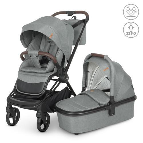 Коляска дитяча універсальна 2в1 El Camino ME 1091-B PERSONA Gray, сірий, фото 1