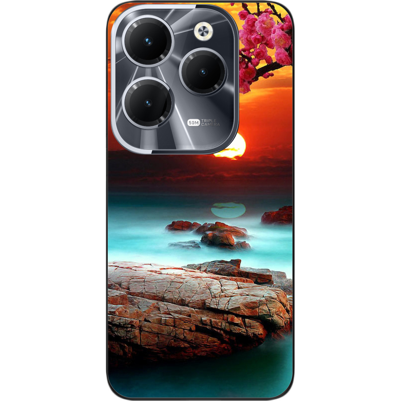 Силіконовий чохол бампер Epik для Infinix Hot 40 (X6836) з картинкою Гарний захід сонця