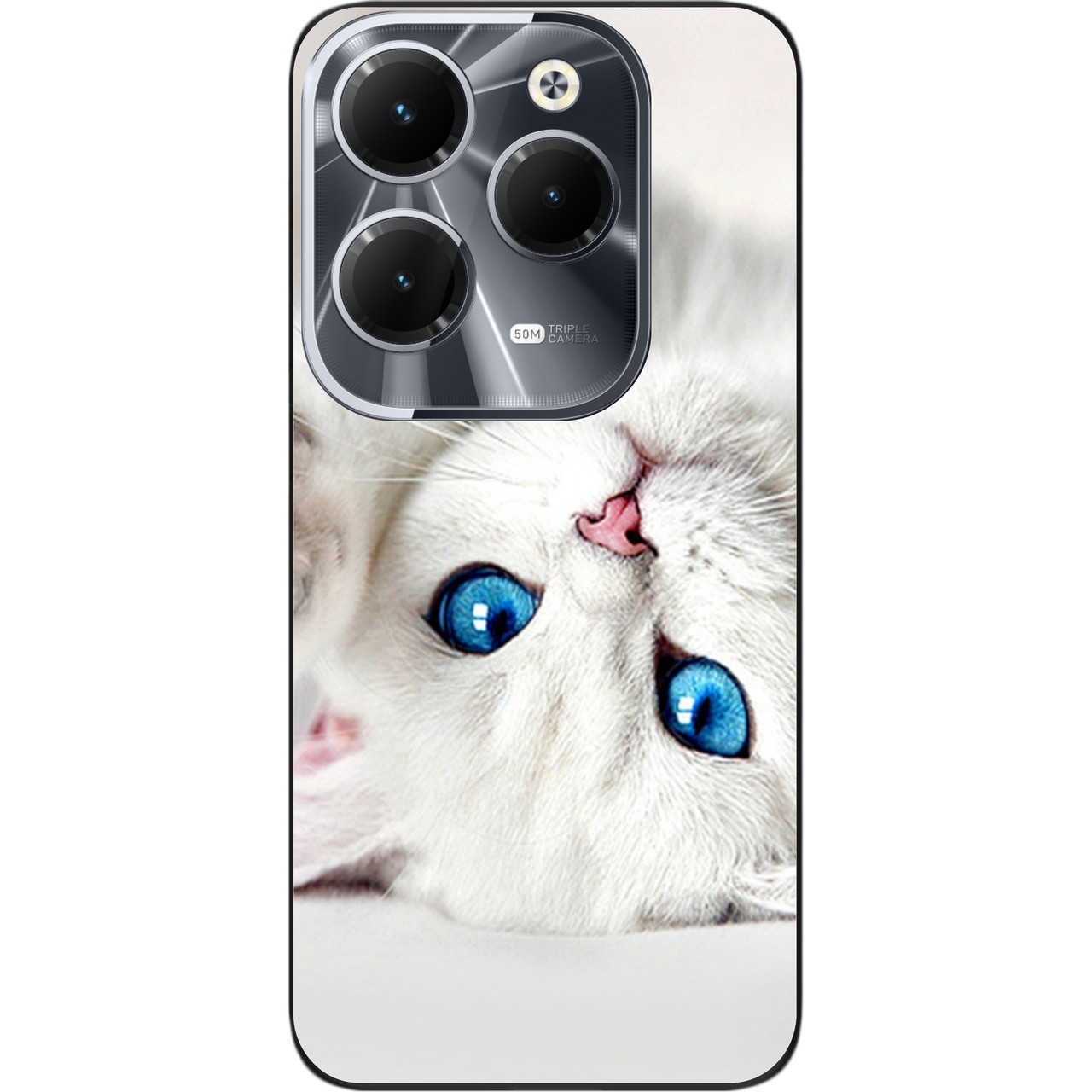 Силіконовий чохол Epik для Infinix Hot 40 (X6836) з картинкою Білий котик