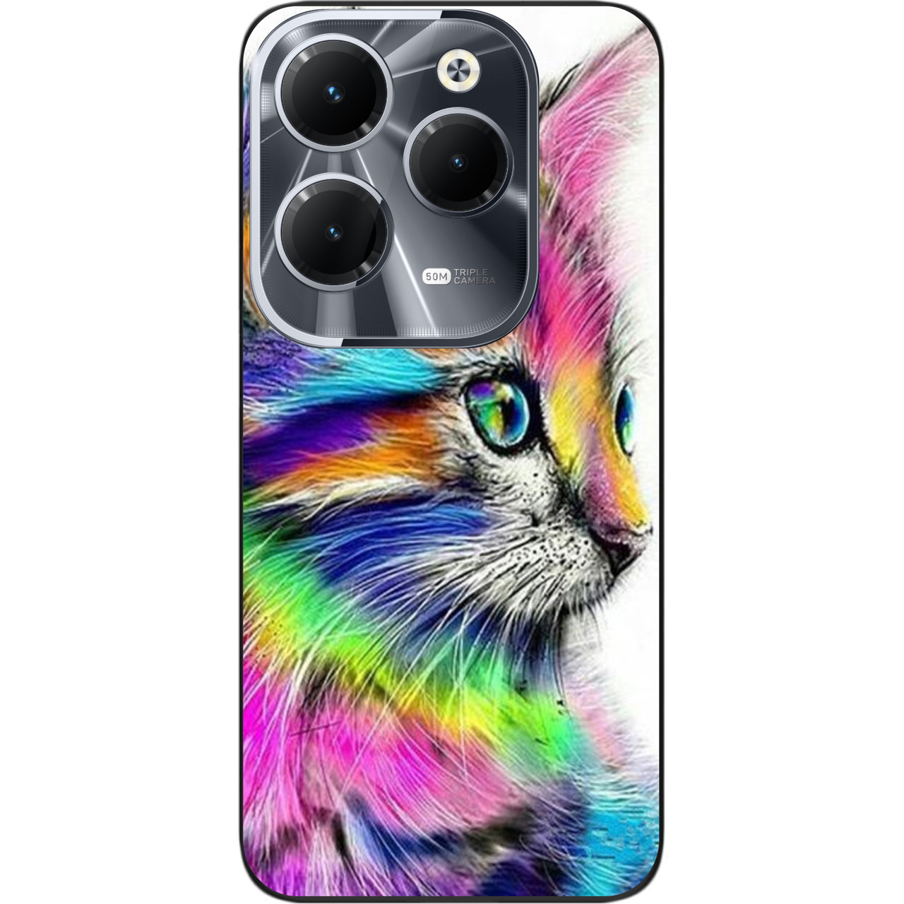 Силіконовий чохол Epik для Infinix Hot 40 (X6836) з картинкою Різнобарвний котик