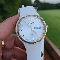 Женские белые наручные кварцевые часы Skmei 2057WT White
