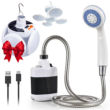 Похідний душ з насосом Gotel Q16H + Подарунок Лампа BL 2029 / Туристичний душ з помпою / Переносний душ