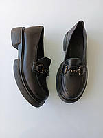 Туфли лоферы женские легкие черные Ailinda