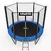 Батут для дітей Atleto 252 см із драбинкою, зовнішня сітка. Колір синій., фото 3