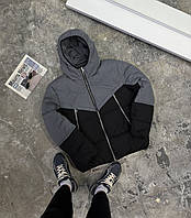Куртка мужская черная графит на пуху весна осень еврозима Mild курточка мужская черного серого цвета на весну