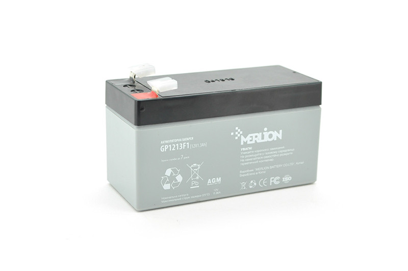 Акумуляторна батарея MERLION AGM GP1213F1 12 V 1,3Ah  ( 97 x 44 x 50 (55) ) Q20, фото 1
