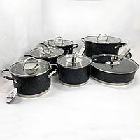 Набор посуды 12 предметов ASTRA A-2512, набор посуды для электрических плит, сборный CQ-796 набор кастрюль