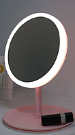 Настільне дзеркало з LED підсвічуванням для макіяжу кругле (W8)
