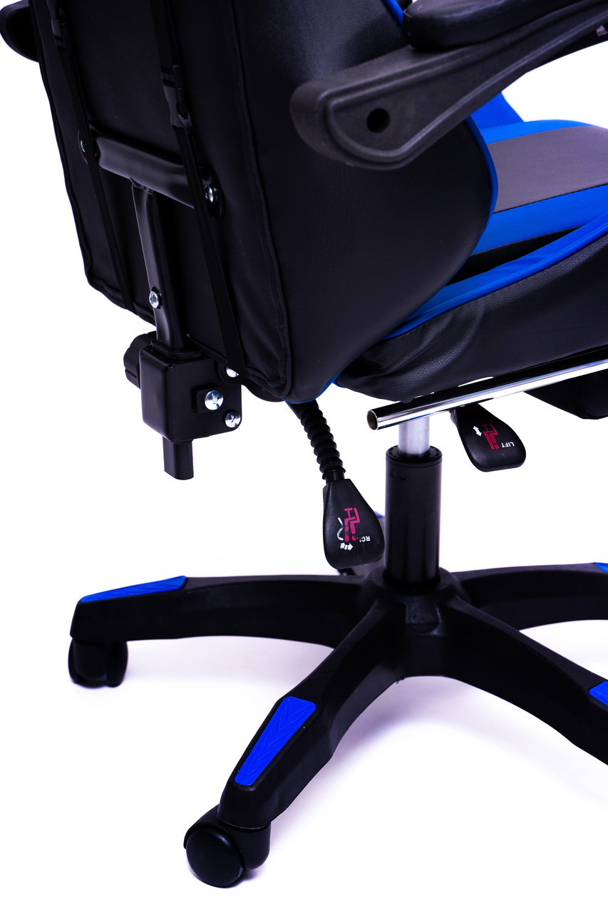 Профессиональное игровое геймерское кресло для пк Diego черно-синее, Стул компьютерный для подростка - фото 5 - id-p2184334898