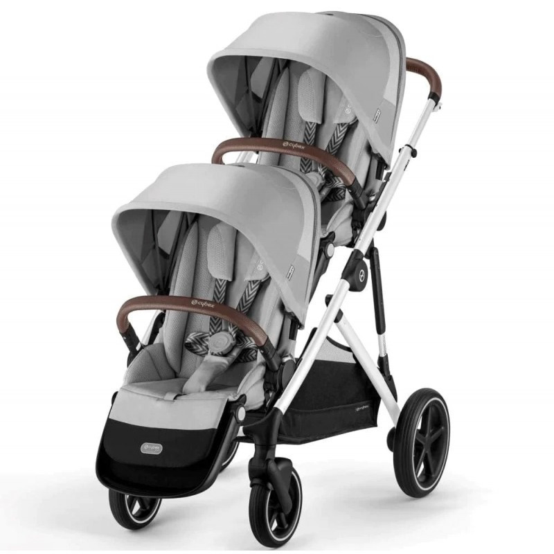 Коляска для двійні Cybex Gazelle S Silver Lava Grey
