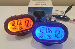 Автомобільні годинник з термометром і вольтметром VST 7009V