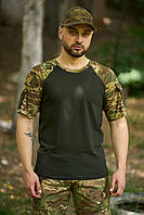 Тактическая мужская хлопковая футболка с липучками мультикам ЗСУ, летняя армейская футболка для военнослужащих