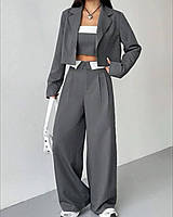 Костюм тройка женский пиджак+брюки+топ ткань костюмка 42-44; 46-48 "VOLKOVA" RIN850-479 zam