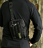 Чоловіча тактична сумка месенджер HIDEGUN з кобурою чорна А, фото 9