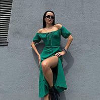 Платье прованс женское с разрезом, муслин хлопок 42-44, 46-48 (3) "BLABLADRESS" Sin824-1442