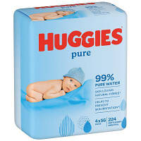 Детские влажные салфетки Huggies Pure 56 х 4 шт (5029053550121) ASN