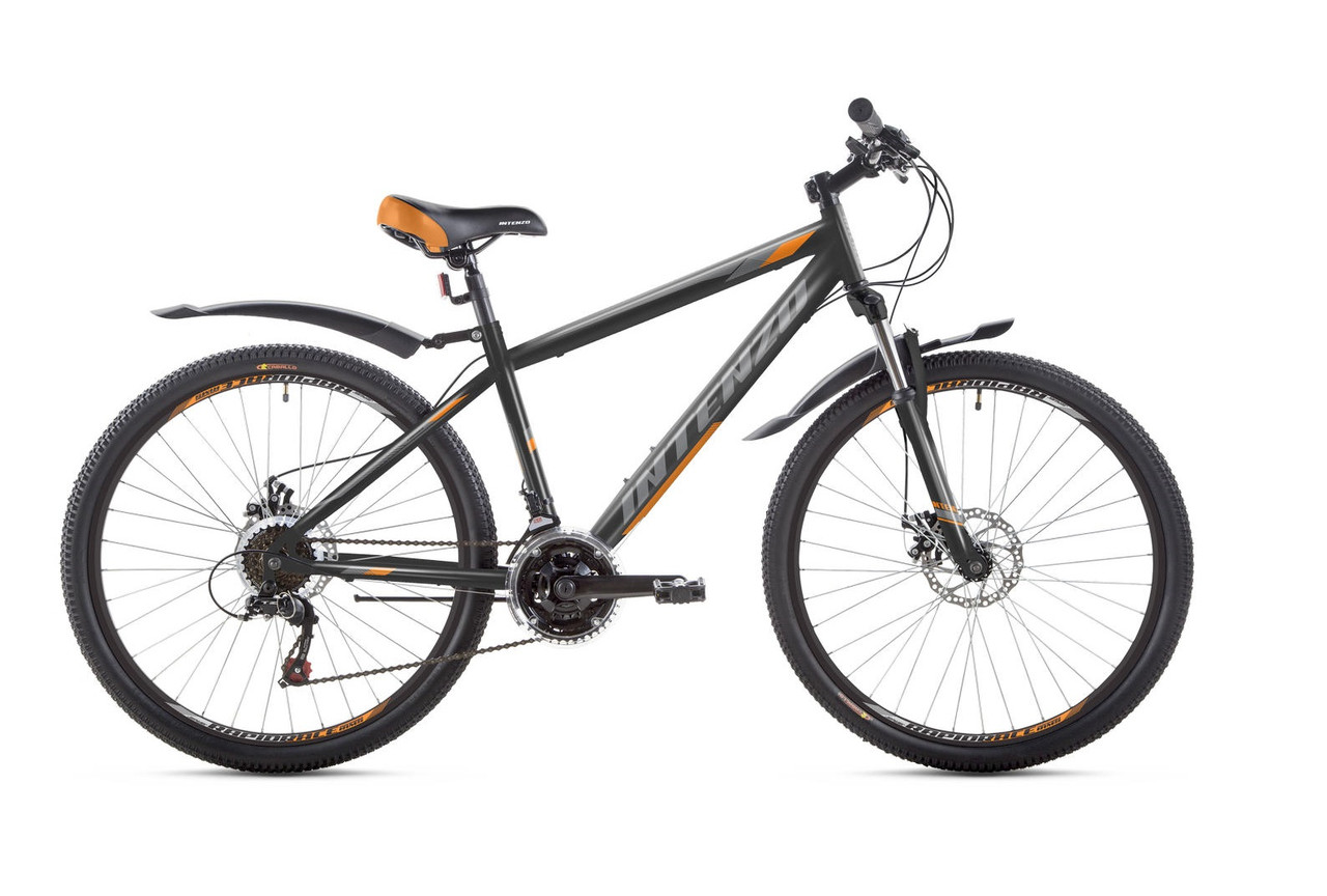 Велосипед 26" Intenzo FORSAGE 2024 рама - 17" чорно-помарачевий з сірим