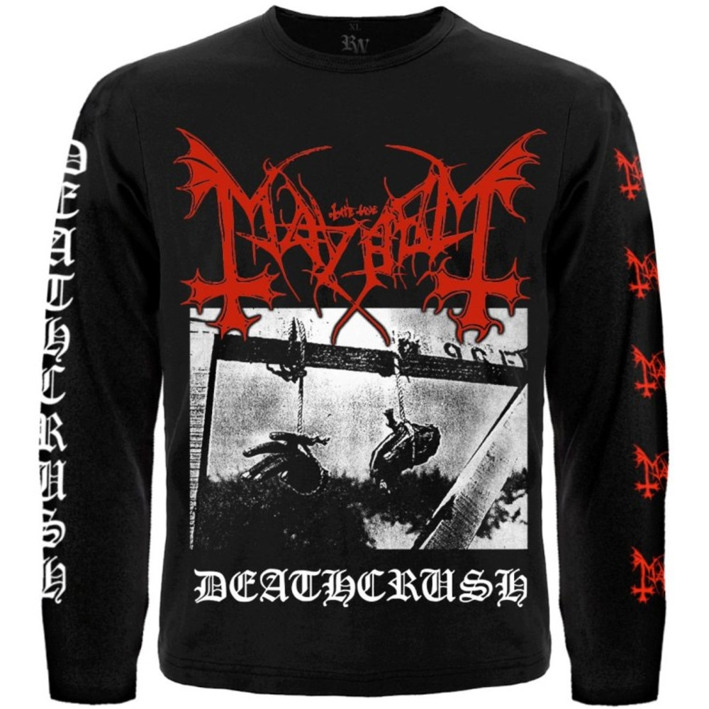 Футболка з довгим рукавом Mayhem "Deathcrush" (з друком на рукавах), Розмір S