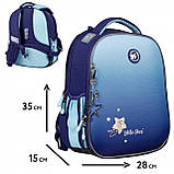 Рюкзак каркасний ортопедичний YES H-100 Little Star 35х28х15 см, 15 л блакитний (559747), фото 3